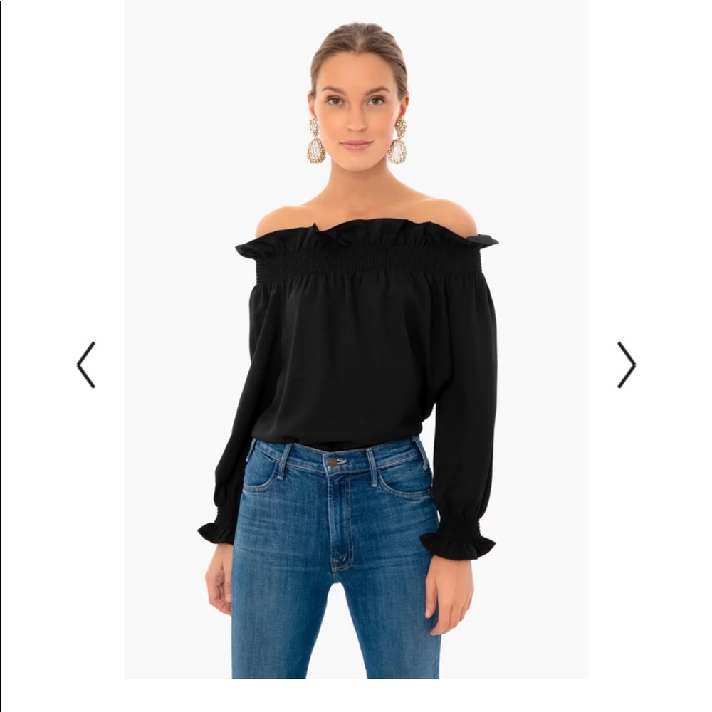 BLACK OFF THE SHOULDER MARGUERITE BLOUSE